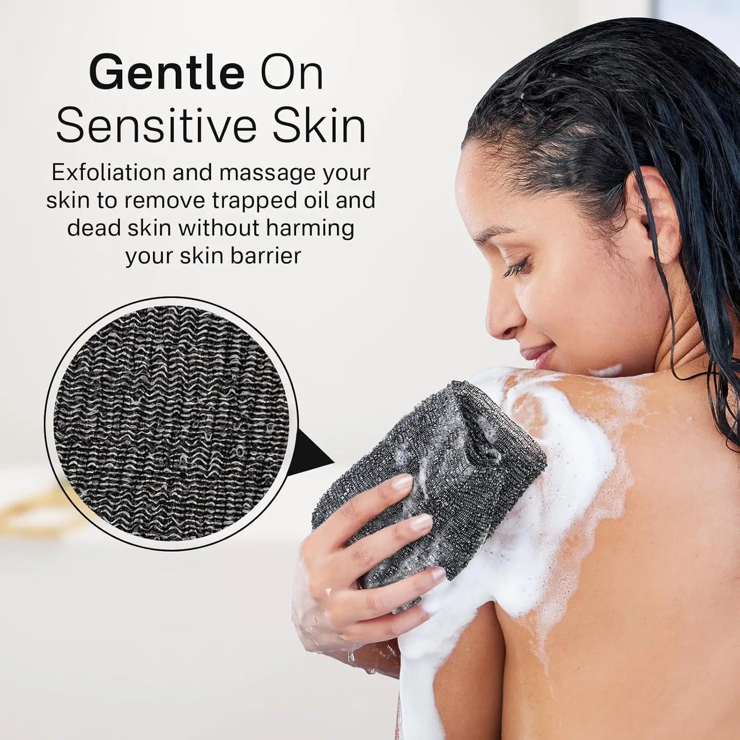 Toalla exfoliante para baño
