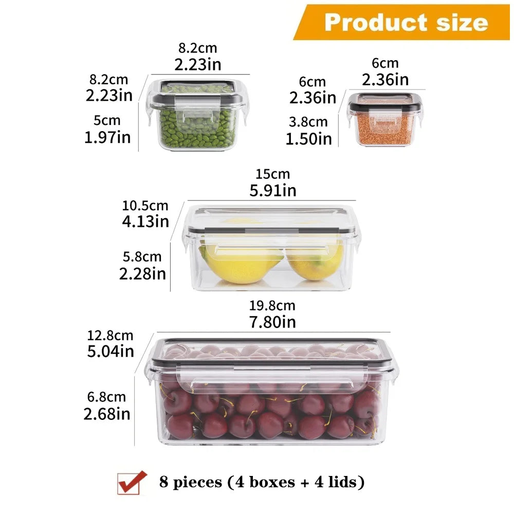 Juego de 8 recipientes herméticos para alimentos