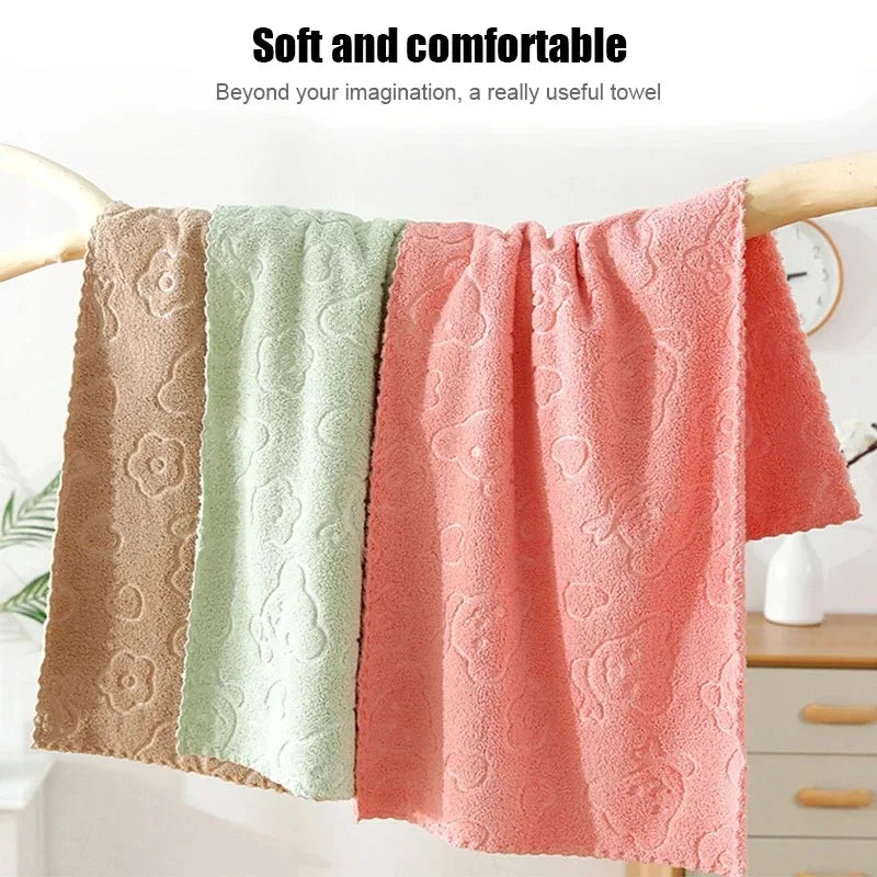 Juego de 5 toallas faciales de suave y absorbente forro polar coral