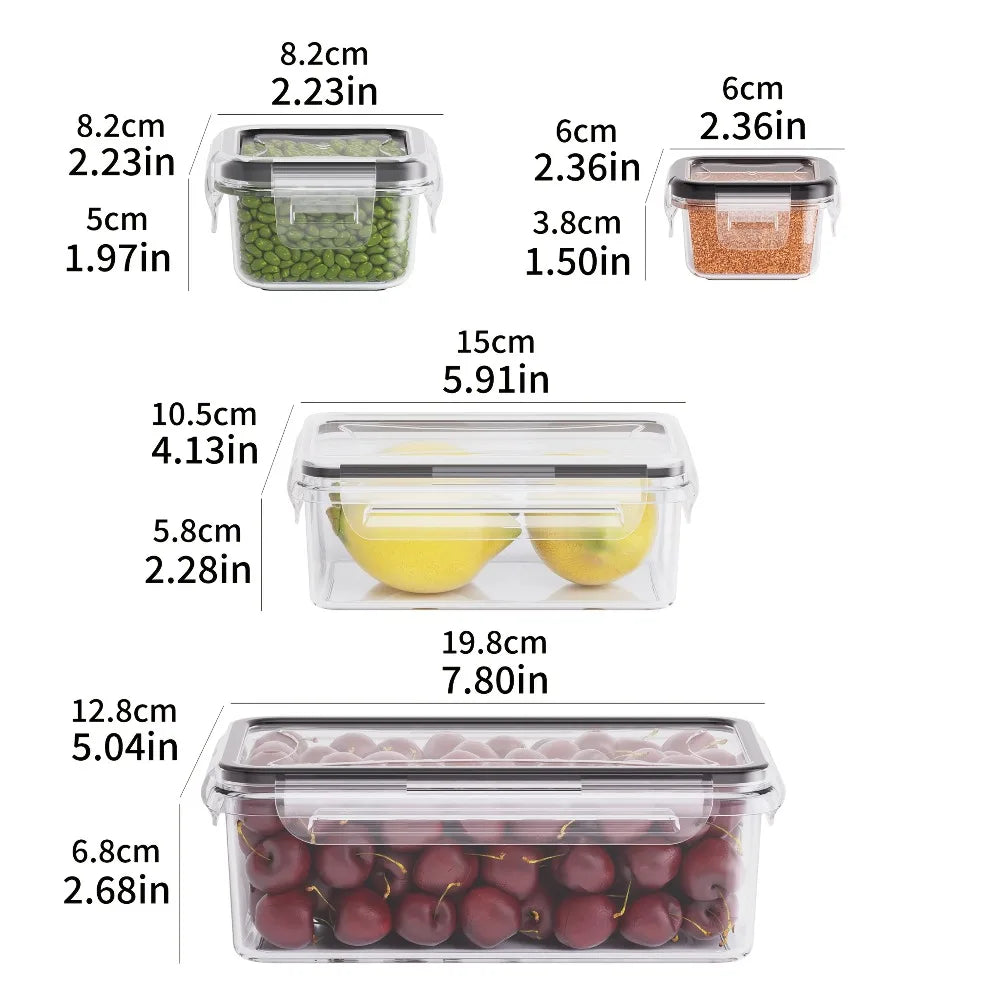 Juego de 8 recipientes herméticos para alimentos