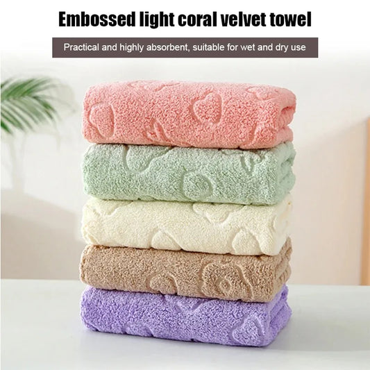 Juego de 5 toallas faciales de suave y absorbente forro polar coral