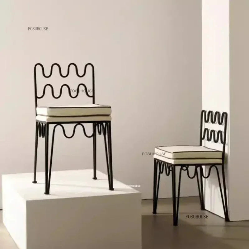 Sillas de comedor de hierro forjado de diseño